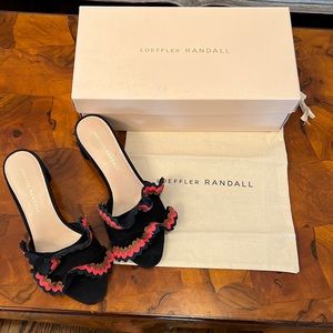 Loeffler Randal Vera navy suede sandal size 6